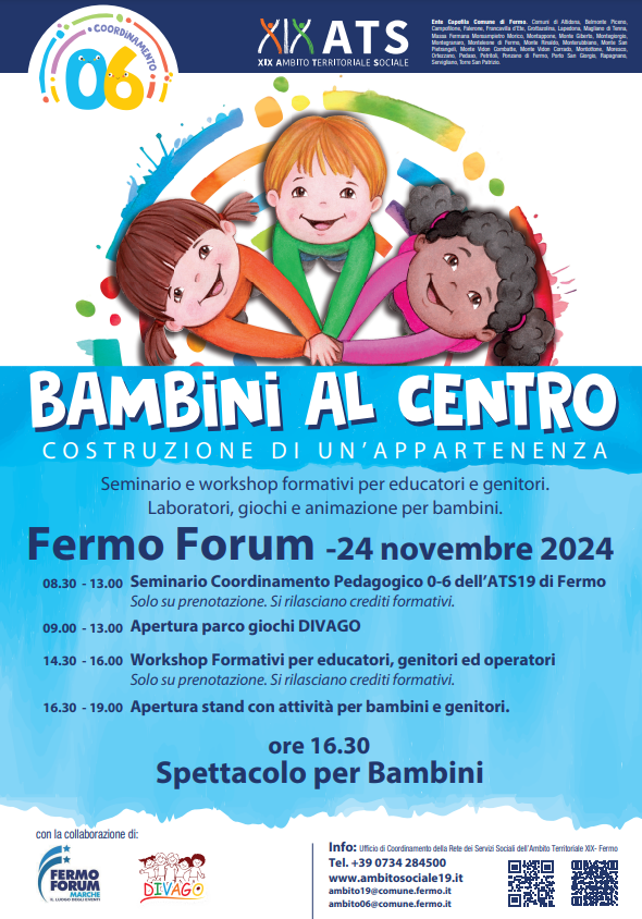 BAMBINI AL CENNTRO - Convegno 24 novembre p.v. 